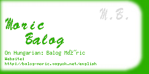 moric balog business card